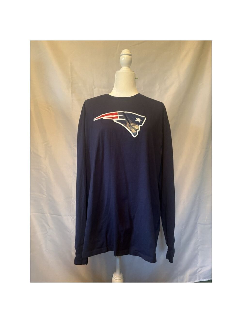 New England Patriots Long Sleeve Shirt Men's XXL Blue AISDLIN NFL Football Crew